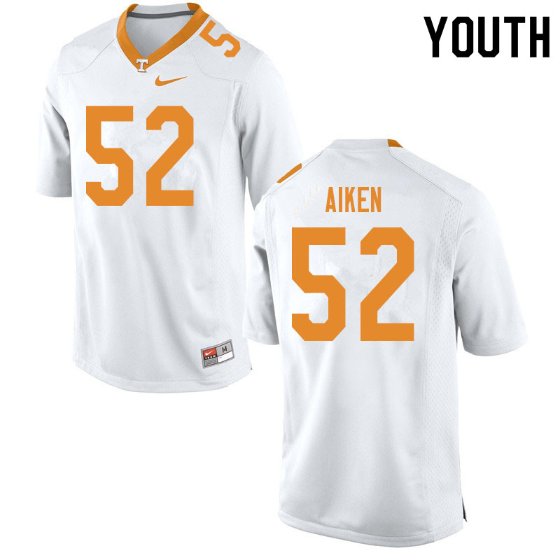 Youth #52 Bryan Aiken Tennessee Volunteers College Football Jerseys Sale-White - Click Image to Close